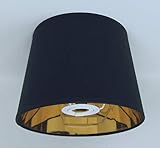 20 cm schwarz Empire Lampenschirm Gold Futter Lampenschirm handgefertigt Tischlamp