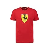 Ferrari Scuderia Herren T-Shirt mit klassischem Logo, aus Baumwolle, offizielles Lizenzproduk