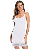 CARCOS Damen Spitzen Unterkleid mit Verstellbarer Spaghettiträger Frauen Unterröcke Nachthemd Nachtwäsche Sexy Negligee Miederkleid Full Slip Shapew