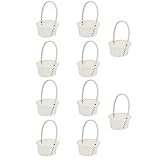 Cabilock Gewebter Korb Kleiner Flechtkorb Kinder Henkelkorb Weiß 10 Stück Obstkorb Picknickkorb Brotkorb Eierkorb Geschenkkörbe Blumenmädchen Korb Geflochtener Aufbewahrungskorb