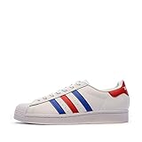 Adidas Herren Superstar Gymnastikschuh, Weiß - weiß blau rot - Größe: 38 EU