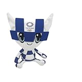2020 Japan Tokyo Olympiade Maskottchen Plüschspielzeug Miraitow Puppe Olympische Memorial Puppe(blau,28 cm)