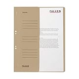 Original Falken 50er Pack Ösenhefter. Made in Germany. Aus Recycling-Karton mit halbem Vorderdeckel und kaufmännischer Heftung für DIN A4 grau Hefter Sammelmappe Blauer Eng