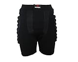 HYSENM Schutzhosen Kinder Snowboard Shorts Herren Damen Protektorhose 3D Gepolstert Schutz Gear Schutzausrüstung Schutzkleidung Hüfte für Ski Skifahren Radfahren Skating,Schwarz XXS