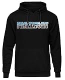 Uglyshirt87 Frankfurt Vintage Skyline Herren Kapuzenpullover | Stadt - City - Fussball - Sport - Frankfurt Pullover - Ultras - Hoodie | Schwarz (S) Druck: B