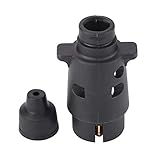 Wasserdichter Anhängeradapter Kunststoff-7 Pin-Buchse Stecker for Anhänger RVs 12V 7 Way Round Europäischer Standard Car-Steckverbinder Geeignet für Anhänger/Wohnmobile/Autos/Schiffe ( Color : Black )