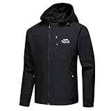 CFWL Einschichtiger Wasserdichter, Winddichter, Kalter Und Warmer Bergsteigeranzug FüR Softshelljacken Im Herbst Und Winter Regenjacke Wasserdicht Atmungsaktiv Softshelljacke Schwarz 4XL