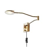 XH&XH Moderne LED Wandlampe Schlafzimmer mit Stecker, Verstellbarer Langer Arm Bettlampe Leselampe dimmbar mit Schalter und 1,5 m Kabel, Metall Nachttisch Wandlampe Study 4000K Warmweiß, G