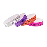 Cintapunto-Armbänder für Events 100er Pack, Tyvek-Armbänder, Papier-Armbänder (Ihr Logo gedruckt)