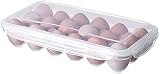 WKLIANGYUANPING Eierbox, Eierkorb Ei Boxen Ei Aufbewahrungsbox Halter Container Küche Egg Rack und Regal Kühlschrank Eierfachhalterbehälter mit Deckel for Haushaltsküchenwerkzeug (Color : 18 Grid)
