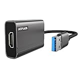 HOPLAZA USB HDMI Adapter, HDMI auf USB 3.0/2.0, 1080P Full HD Video Audio Converter Kompatibel mit Mac OS und Windows 10/8.1/8/7, für TV, Beamer (Unterstützt Nicht Linux, Unix, Android, WinXP, Vista)