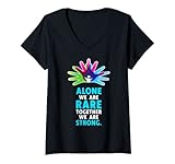Damen Together We Are Strong Rare Disease - Seltener Krankheitstag 2022 T-Shirt mit V