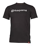 Husqvarna Kurzärmeliges Unisex-T-Shirt, Schwarz, Größe L (US)