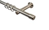 iso-design Edelstahl Gardinenstangen 20 mm mit Endstück Rillenkappe, 160