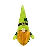 SGMTKO St Patricks Day grer Zwerg PlchOrnamente irischer Rudolph Puppendekorationen St Patricks Day Dekorationen irischer Tag Dekorationen grer Zwerg Rudolph Puppe gesichtslose Puppe Ornamente g