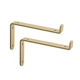 Heavy Duty Regalträger/Regal Gold-Rustikal Scaffold-Brett mit Lip for DIY offene Regale (2 Pack - 4 Größen) (Size : 15cm)