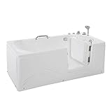 Home Deluxe - Seniorenbadewanne inkl. Whirlpool- Vital M rechts - Maße: 153 x 76 x 64cm - inkl. komplettem Zubehör | Badewanne mit Tür, Senioren Badewanne mit Einstieg, Whirlpool-Badew