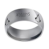 MEILILI Film- und Fernsehspiele rund um den Herrenring Assassin's Creed aus Edelstahl(Color:Silver,Size:7)