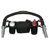 Ducomi Jene Universal-Kinderwagen-Tasche für Neugeborene – Organizer für Neugeborene, Accessoires, Fläschchen, Wickelunterlage, Windeln – mittlere Tasche und 2 Flaschenhalter (schwarz)