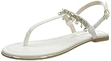 Buffalo Damen Rachel Pearls Flache Sandale, White, 37 EU