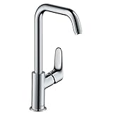 hansgrohe Wasserhahn Focus (Armatur mit Auslauf Höhe 240mm, Zugstangen-Ablaufgarnitur und Schwenkauslauf) C