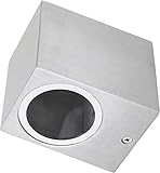 Aluminium Spot Wandstrahler IP44 GU10 - 1-flammig eckig - edelstahl-p