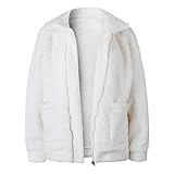 YUPENG Jacke Damen Warm halten Einfarbig Reißverschluss Plüschjacke Herbst und Winter Neues Damen Bequeme All-Match Winddichte Beiläufig Mantel Mit Taschen S