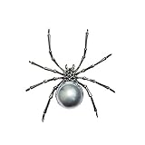 Xiton Vintage Brosche Mode Spinne Form KubikZircon Nachgeahmte Perlen-Brosche Kreative Halloween-Spinnen-Brosche Kleidung Zubehör Schw