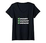 Damen Ungeimpft, Ungetestet, Unbeugsam. Meine 3U Regeln T-Shirt mit V