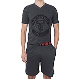 Manchester United FC - Herren Schlafanzug-Shorty - Offizielles Merchandise - Grau - M