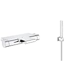 GROHE Grohtherm 2000 | Thermostat-Wannenbatterie, mit Absperrung und Mengenregulierung & Euphoria Cube | Brausen- und Duschsysteme - Handbrause | mit Wandhalter, 1 S