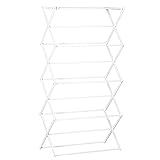HOMCOM Wäscheständer faltbar 8-stufiger Trockengestell Trockenständer Metall Kunststoff Weiß 74 x 35 x 144