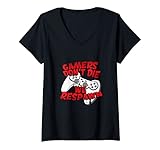 Damen Gamers Don't Die We Respawn Videospiel T-Shirt mit V