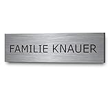 Edelstahl Türschild mit Gravur | Namensschilder Briefkastenschild selbstklebend oder mit Bohrlöcher 7x2 cm mehr als 80 Motive Klingelschild/Türschild für die Haustür mit Namen selbst g