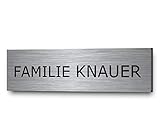 Edelstahl Türschild mit Gravur | Namensschilder Briefkastenschild selbstklebend oder mit Bohrlöcher 7x2 cm mehr als 80 Motive Klingelschild/Türschild für die Haustür mit Namen selbst g