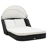 vidaXL Sonnenliege Poly Rattan Loungeliege Relaxliege Gartenliege Liege D