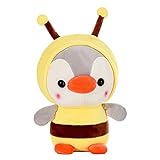 Pinguin Kuscheltier Plüsch Pinguin Plüschtier 25cm Süß Pinguin Puppen Stofftier Pinguin Plüsch Kissen Zierkissen Dekokissen Weihnachten Geburtstag für Kinder Mädchen (Gelb)