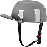 Vintage Motorradhelm Erwachsene Open-Face Motorradhelme Retro Halbhelm Männer und Frauen Mode Baseballmütze Helm für Roller Moped Street Cruiser Jet Style ECE C