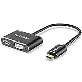 HDMI zu VGA Adapter, VKUSRA HDMI-auf-HDMI-VGA-Adapter (Stecker auf Buchse) Konverter mit Audio und USB-Eingang für Computer, Desktop, Laptop, PC, Monitor, Projektor, HDTV, Xbox