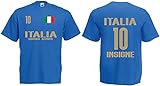Italien-Italia Insigne Herren T-Shirt EM 2020 Trikot Look Style Squadra Royal M