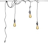 DIY Pendelleuchte Deckenleuchte Schwarz 5M Kabel mit Schalter und Stecker Kronleuchter 3 Flammig E27 Edison Bulb Hängelampe für Schlafzimmer Wohnzimmer Küche Esszimmer Loft Balkon Decken Lamp