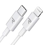 RAMPOW USB C auf Lightning Kabel, USB C Lightning Kabel[MFi-Zertifiziert und PD-Schnellaufladung], USB-C auf Lightning Ladekabel kompatibel mit iPhone 13 Mini/13/13pro/13pro max/12/11/8/7/6-1M/Weiß