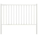 Catherinol Zaunfeld mit Pfosten, Lattenzaun, Zaun Komplettset, Friesenzaun, Pulverbeschichteter Stahl 1,7 x 1,25 m Weiß