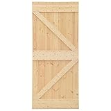 vidaXL Kiefernholz Massiv Tür Rustikal Holzschiebetür Holztür Schiebetürsystem Schiebetürbeschlag Zimmertür Innentür Schiebetür 80x210