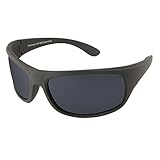 EREBOS Sonnenbrille polarisiert | Cat. 4 besonders dunkel | UV 400 Schutz | Für Extreme Sonne - Berge und Meer | Photophobie | Herren Damen Sport-Sonnenbrille | 24 g (Schwarze Gläser | Graue Tönung)