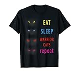 T-Shirt mit Aufschrift 'Eat Sleep Warrior Cats Repeat' T-S