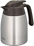 THERMOS Thermoskanne THV, Edelstahl 1L, Edelstahleinsatz, große Öffnung, spülmaschinenfest, 4026.205.100, Isolierkanne hält 12 Stunden heiß, ideal als Kaffeekanne oder Teekanne, Kanne für 8 T