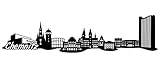 Samunshi® Chemnitz Skyline Wandtattoo Sticker Aufkleber Wandaufkleber City Gedruckt Chemnitz 120x30cm schw