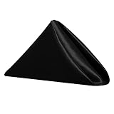 CLGrich 12 Stück Stoffservietten, Polyester-Abendessenservietten Mit Besatz, Waschbare Servietten, Hochdichte Naht, Ideal Für Hochzeiten, Partys, Weihnachtsessen (Black,40 * 40)