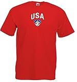 USA Herren T-Shirt Team Flag Fussball Trikot|r-S